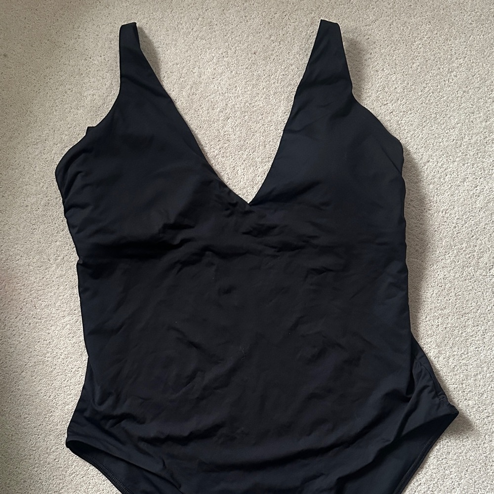 Everlane Black One-Piece V-Neck Swimsuit!